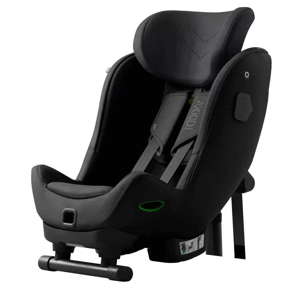 Scandinavian-designed safety seat in black fabric finish