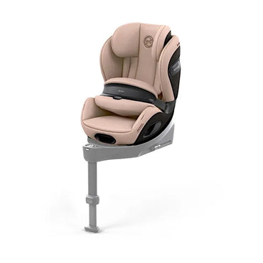 CYBEX Anoris S i-Size airbag car seat in Cozy Beige Comfort fabric on the Base S