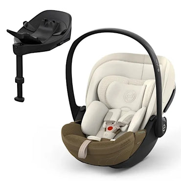 CYBEX Cloud S i-Size baby car seat with Base S rotating ISOFIX base in Jade Green Style fabric