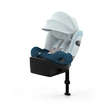 CYBEX Sirona Si i-Size rotating car seat with integrated ISOFIX base in Opal Blue Style fabric with XXL sun canopy