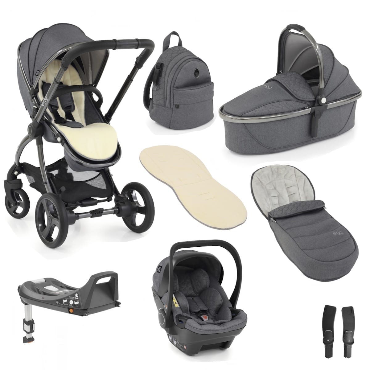 Outlet - egg2 Travel System Pushchair + Accessories Bundle in Quartz