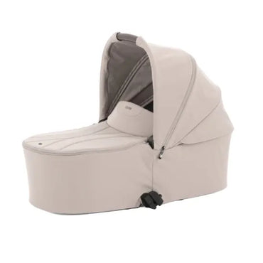Oyster F-Lite Carrycot in Putty with extendable UPF50+ canopy and leatherette carry handle