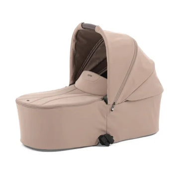 Oyster F-Lite Carrycot in Taupe with extendable UPF50+ canopy and leatherette carry handle