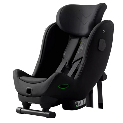 Scandinavian-designed safety seat in black fabric finish