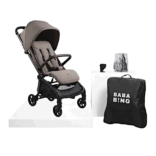 Bababing imi Compact Stroller in Kofe with carry bag, rain cover and cup holder included
