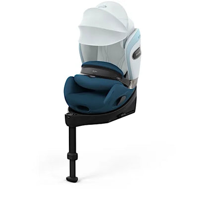CYBEX Anoris Si i-Size airbag car seat with integrated ISOFIX base in Opal Blue Style fabric with XXL sun canopy