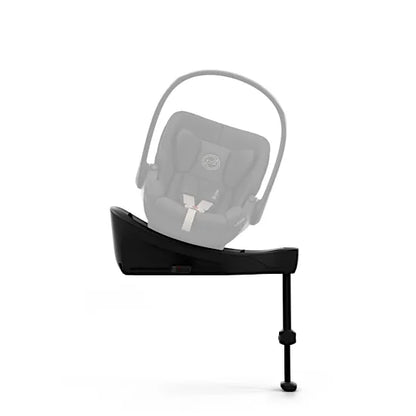 Side view of the CYBEX Base S rotating ISOFIX base with the Cloud S infant car seat fitted