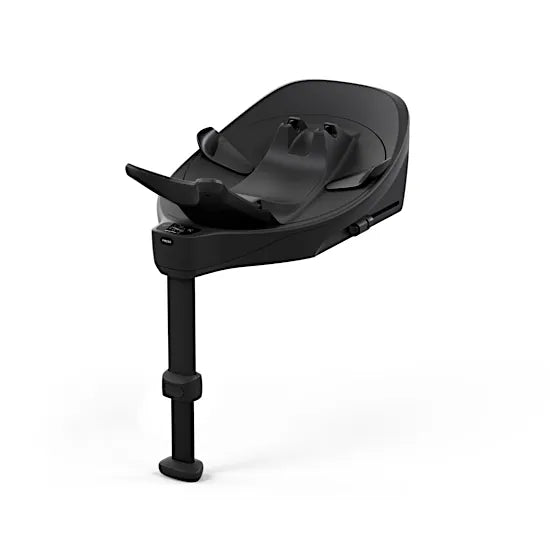 CYBEX Base S rotating ISOFIX car seat base in black with the Cloud S adapter fitted and load leg extended