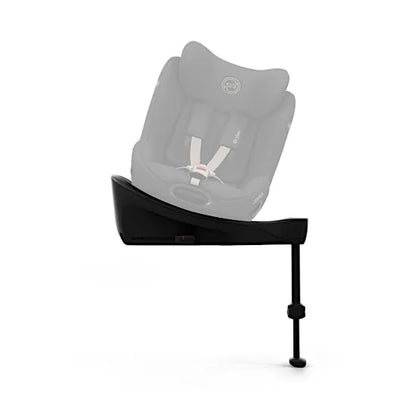 Side view of the CYBEX Base S rotating ISOFIX base with the Sirona S rear-facing car seat fitted