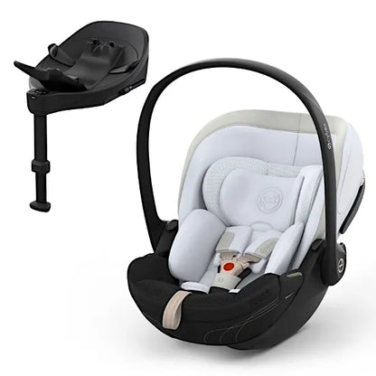 CYBEX Cloud S i-Size baby car seat with Base S rotating ISOFIX base in Misty Grey Style fabric