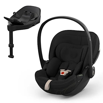 CYBEX Cloud S i-Size baby car seat with Base S rotating ISOFIX base in Sepia Black Style fabric