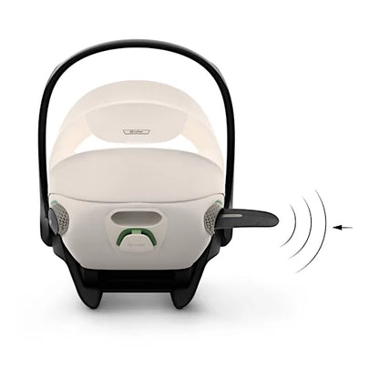 Rear view of the CYBEX Cloud S infant car seat with L.S.P. side-impact protection extended