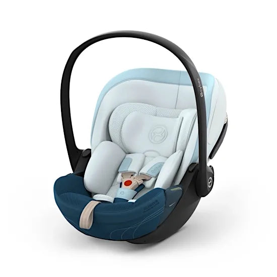 CYBEX Cloud S i-Size rotating baby car seat in Opal Blue Style fabric