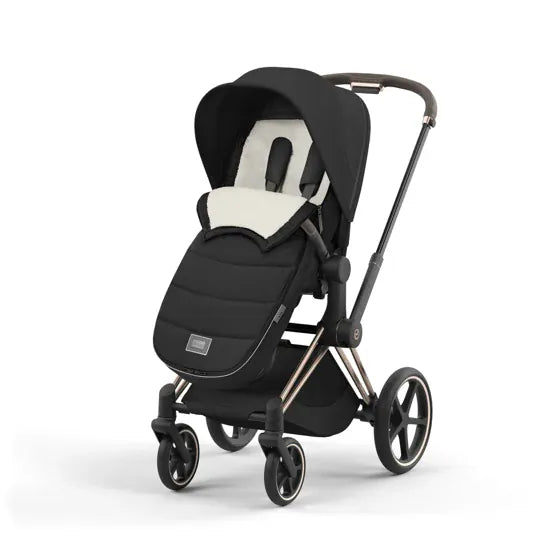 Cybex Platinum Footmuff Sepia Black on Pushchair