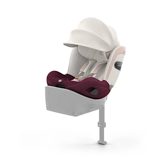 CYBEX Sirona S i-Size rotating rear-facing car seat in Quartz Pink Style fabric with XXL sun canopy