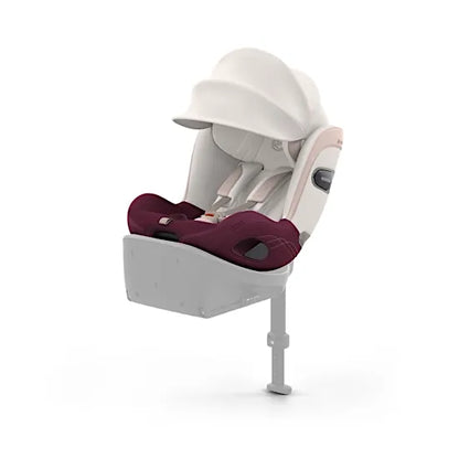 CYBEX Sirona S i-Size rotating rear-facing car seat in Quartz Pink Style fabric with XXL sun canopy