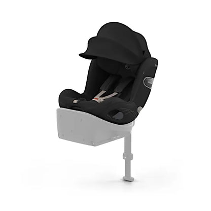 CYBEX Sirona S i-Size rotating rear-facing car seat in Sepia Black Style fabric with XXL sun canopy