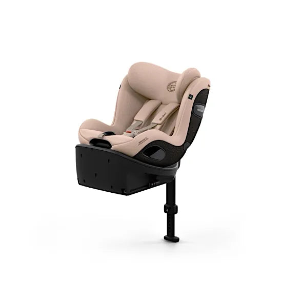 CYBEX Sirona Si i-Size rotating rear-facing car seat with integrated ISOFIX base in Cozy Beige Comfort fabric