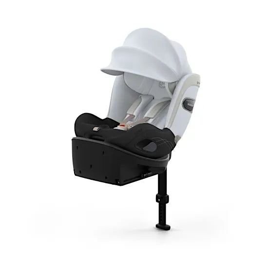CYBEX Sirona Si i-Size rotating car seat with integrated ISOFIX base in Misty Grey Style fabric with XXL sun canopy