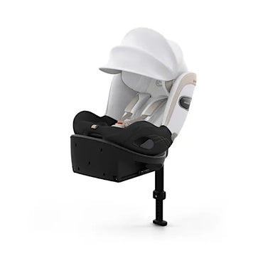 CYBEX Sirona Si i-Size rotating car seat with integrated ISOFIX base in Off White Style fabric with XXL sun canopy