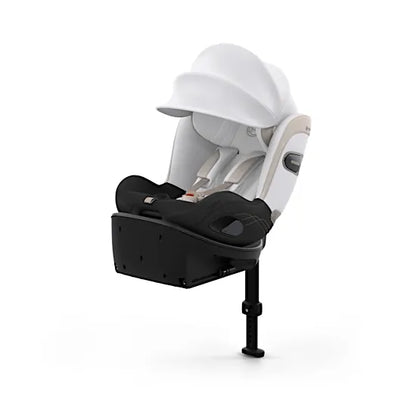 CYBEX Sirona Si i-Size rotating car seat with integrated ISOFIX base in Off White Style fabric with XXL sun canopy