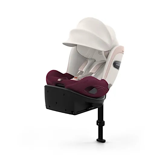 CYBEX Sirona Si i-Size rotating car seat with integrated ISOFIX base in Quartz Pink Style fabric with XXL sun canopy