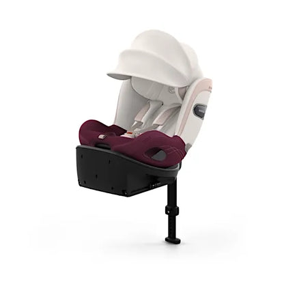 CYBEX Sirona Si i-Size rotating car seat with integrated ISOFIX base in Quartz Pink Style fabric with XXL sun canopy