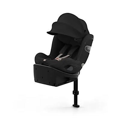 CYBEX Sirona Si i-Size rotating car seat with integrated ISOFIX base in Sepia Black Style fabric with XXL sun canopy