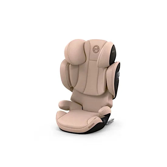 CYBEX Solution S i-Size high back booster car seat in Cozy Beige Comfort fabric