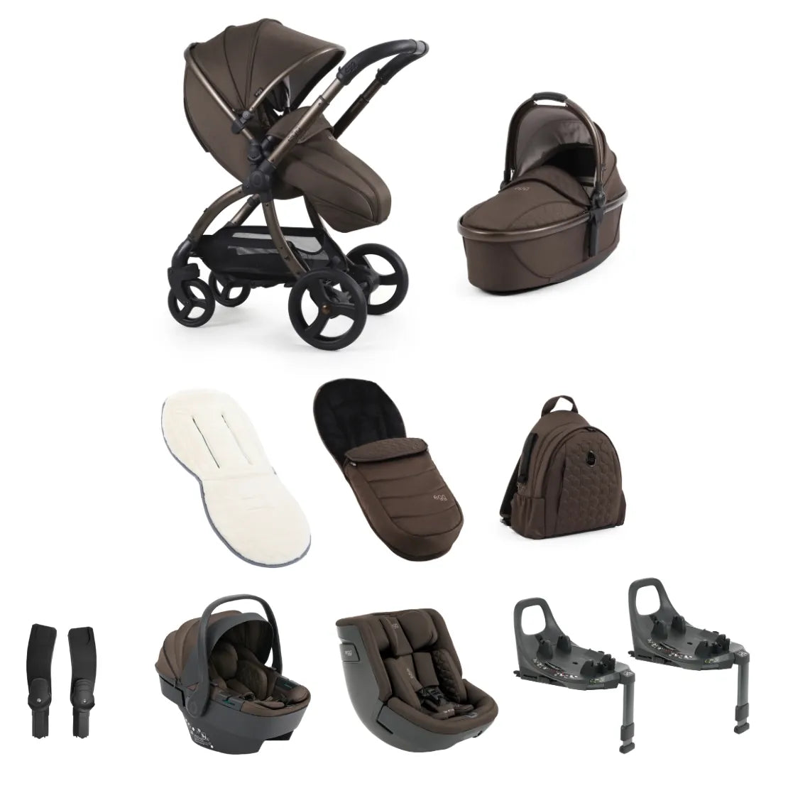 Egg3 Stroller 360 Luxury Family Travel System Bundle - Chocolate Velvet