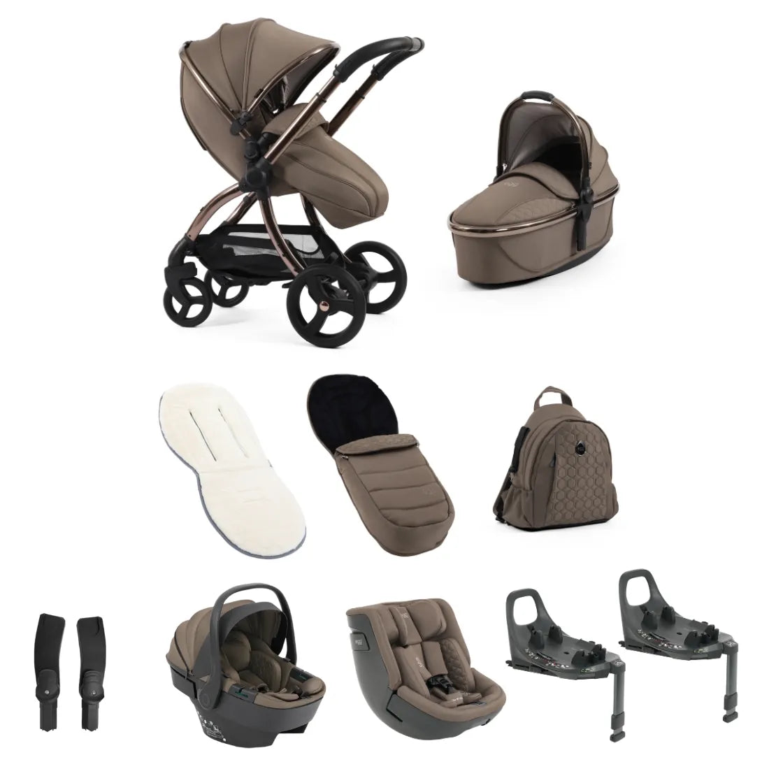 Egg3 Stroller 360 Luxury Family Travel System Bundle - Mink