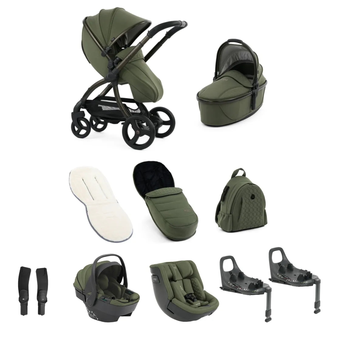 Egg3 Stroller 360 Luxury Family Travel System Bundle - Sage