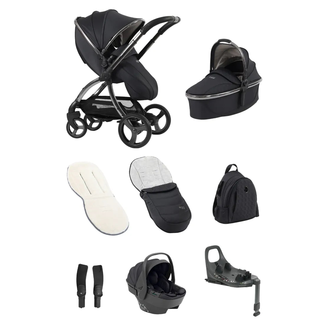 egg3 Luxury 360 Stroller Bundle - Carbonite