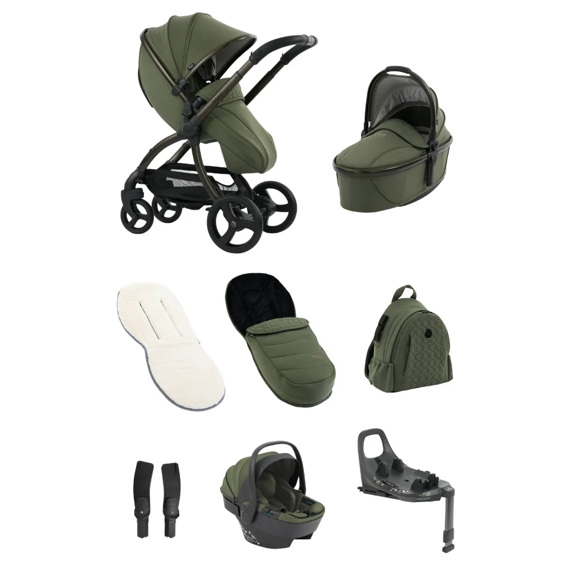 egg3 Luxury 360 Stroller Bundle - Sage