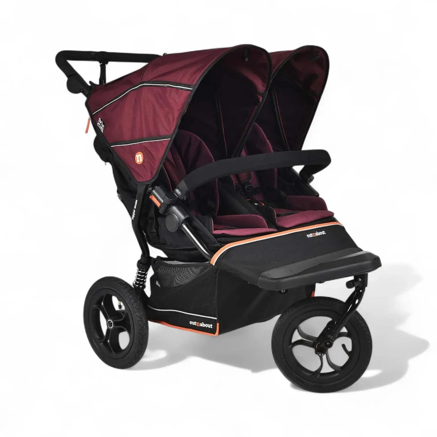 Nipper Double V6 Buggy 72cm Wide Side-by-Side Pram Little Peas