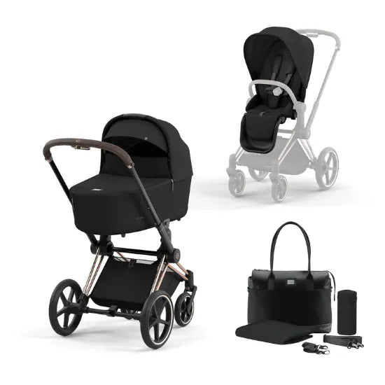 Outlet - Cybex Priam Pushchair Bundle - Rose Gold / Sepia Black