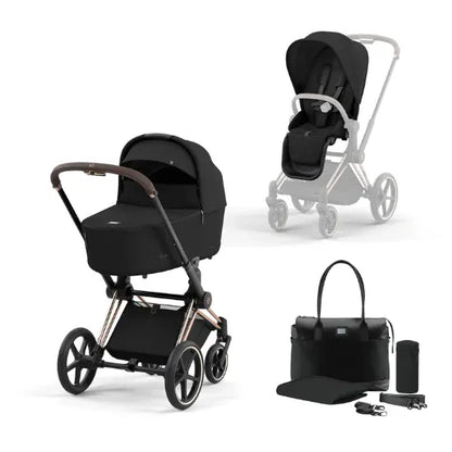 Outlet - Cybex Priam Pushchair Bundle - Rose Gold / Sepia Black