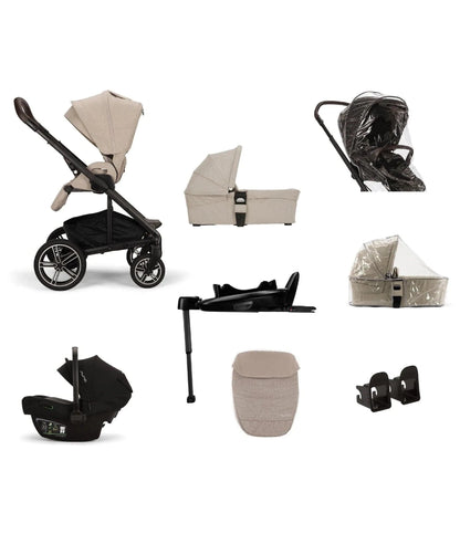 Outlet - Nuna Mixx Next in Biscotti with Pipa Next Caviar & Base Next Travel Bundle