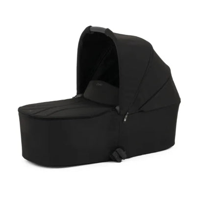 Oyster F-Lite Carrycot in Liquorice with extendable UPF50+ canopy and leatherette carry handle