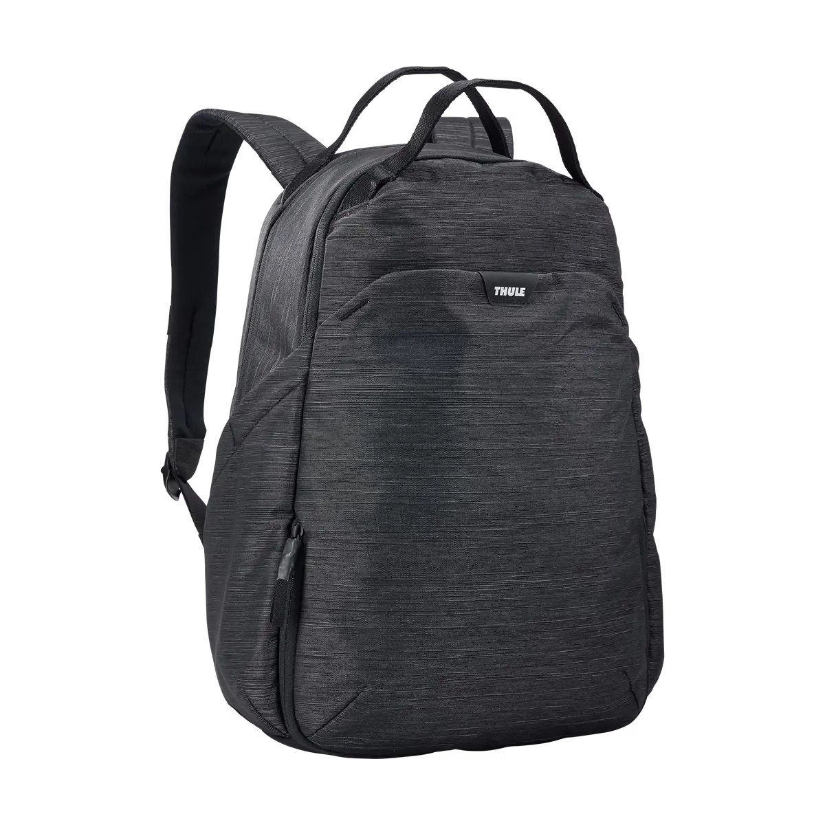Thule Changing Backpack in black, front three-quarter view