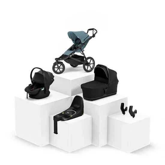 Thule Urban Glide 3 All-Terrain Travel System Bundle in Mid-Blue