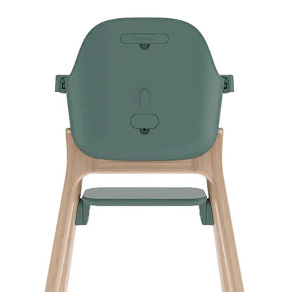 Rear view of the UPPAbaby Ciro V2 High Chair in Betsy spruce green showing the back of the seat