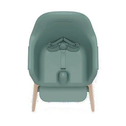 Top-down view of the UPPAbaby Ciro V2 seat in Betsy spruce green showing the silicone harness