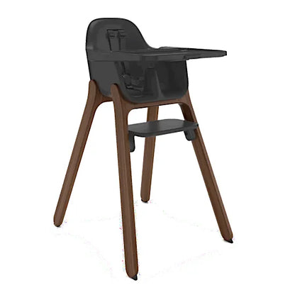 UPPAbaby Ciro V2 High Chair in Mason black with dark wood legs and tray attached
